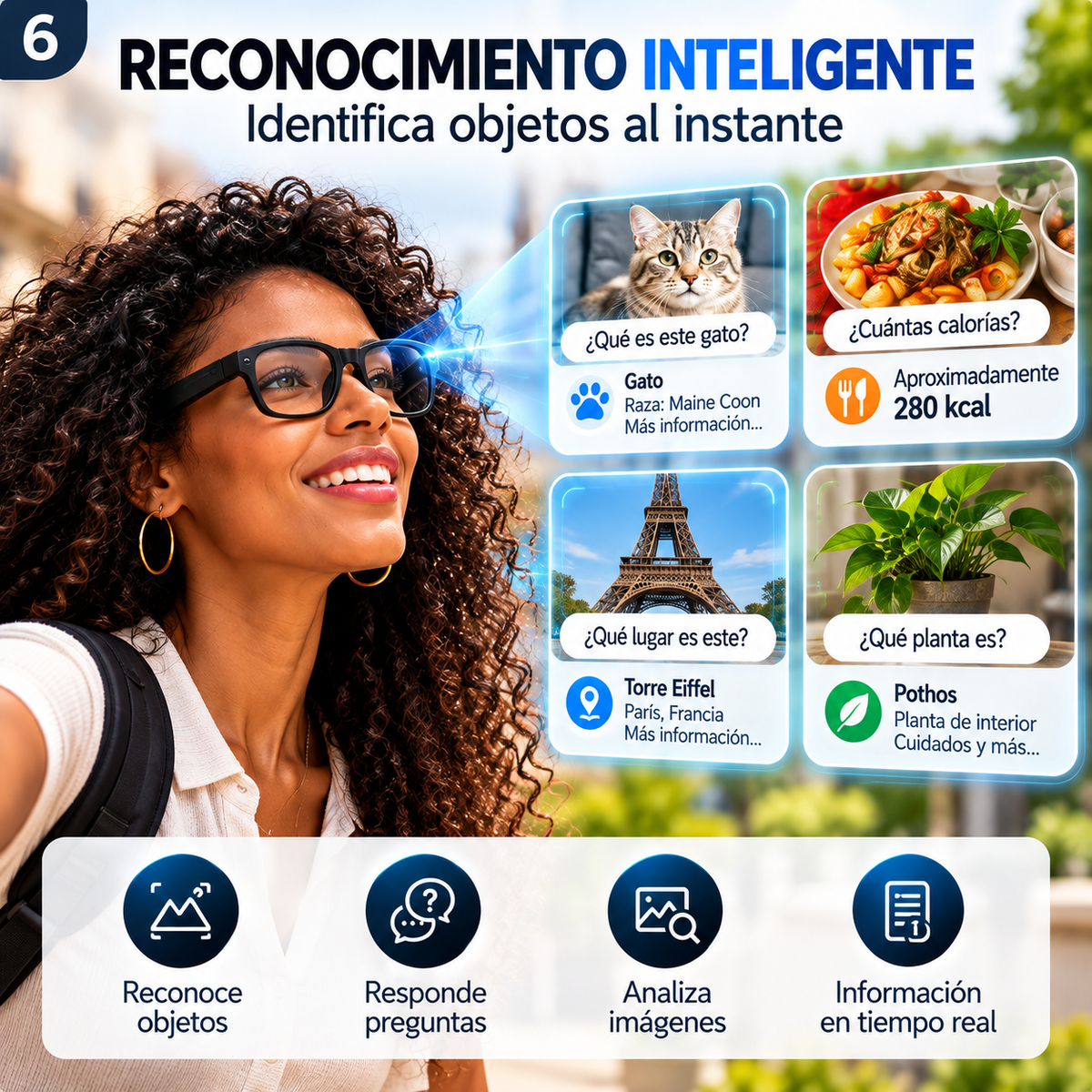Lentes Inteligentes con IA Doble Cámara