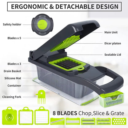 Wallepac Pro-Series 26-In-1 Portable Handheld Manual Meat Grinder Kitchen Tool for Household and Restaurant Use